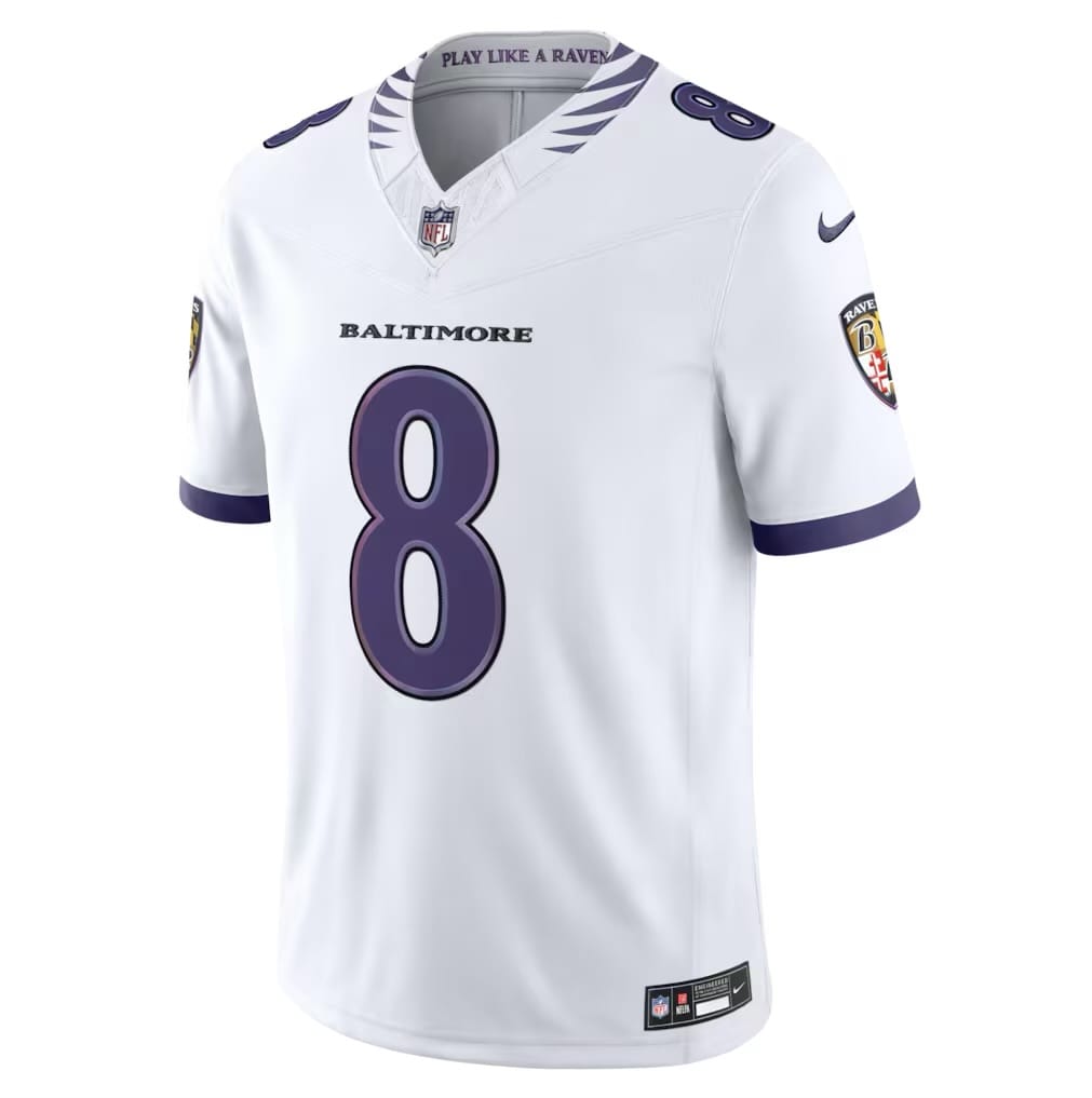 Camisa Baltimore Ravens Lamar Jackson Branca
