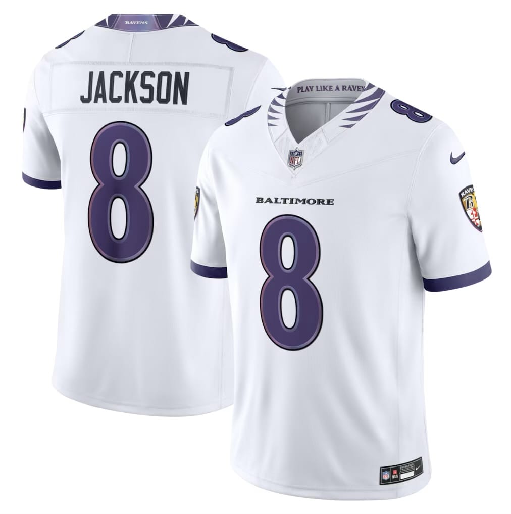 Camisa Baltimore Ravens Lamar Jackson Branca