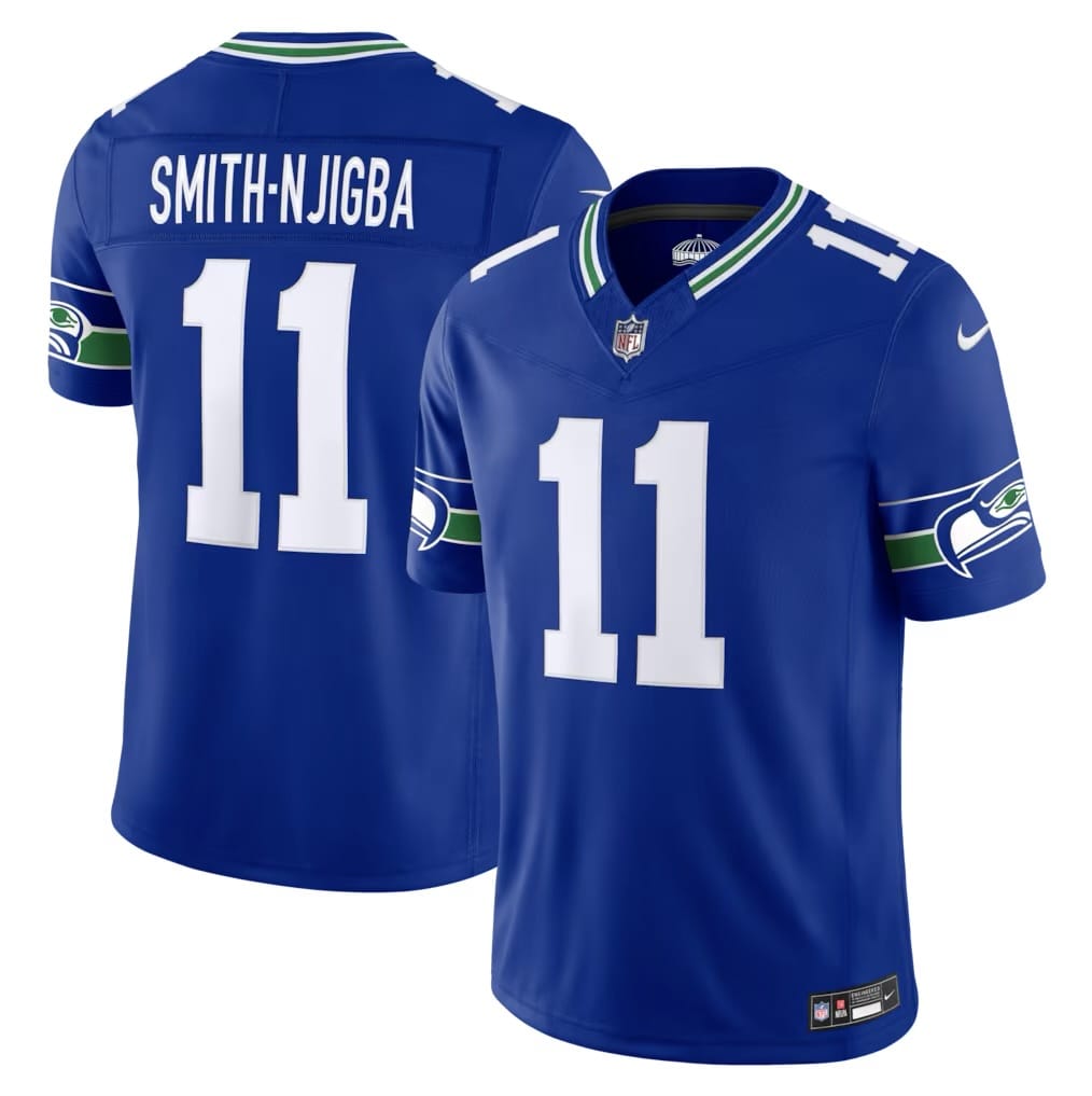 Camisa Seattle Seahawks Jaxon Smith-Njigba Azul Clara