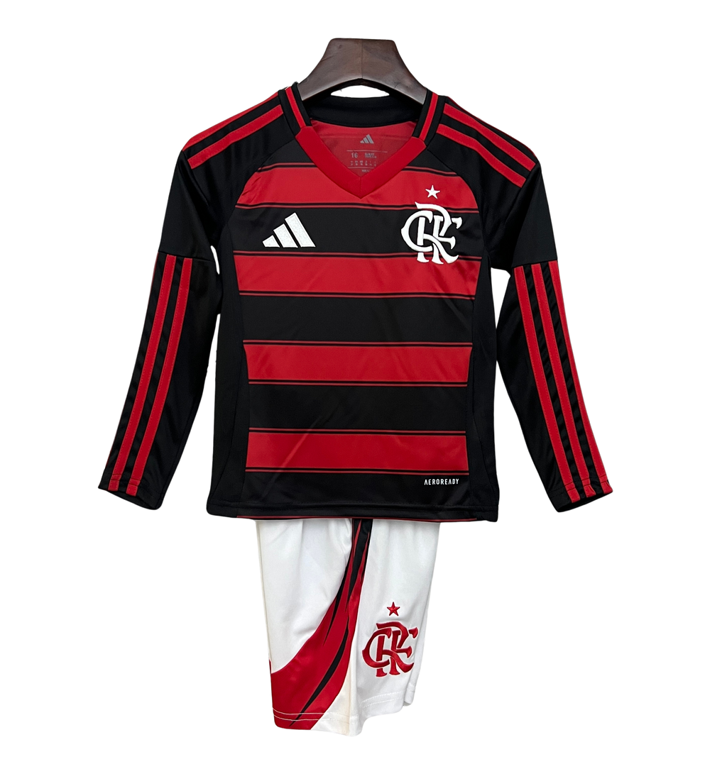 Conjunto Manga Longa Infantil Flamengo I 2025/26