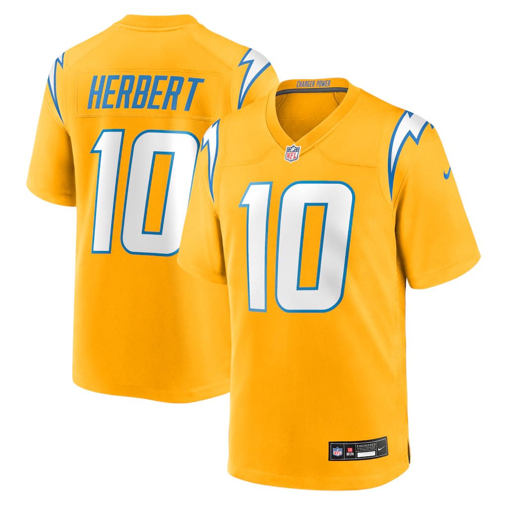 Camisa Los Angeles chargers Justin Herbert Amarela
