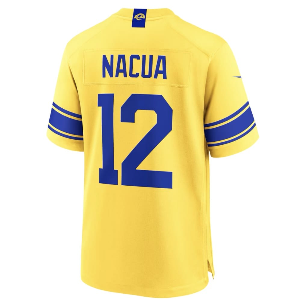 Camisa Los Angeles Rams Puka Nacua Amarela