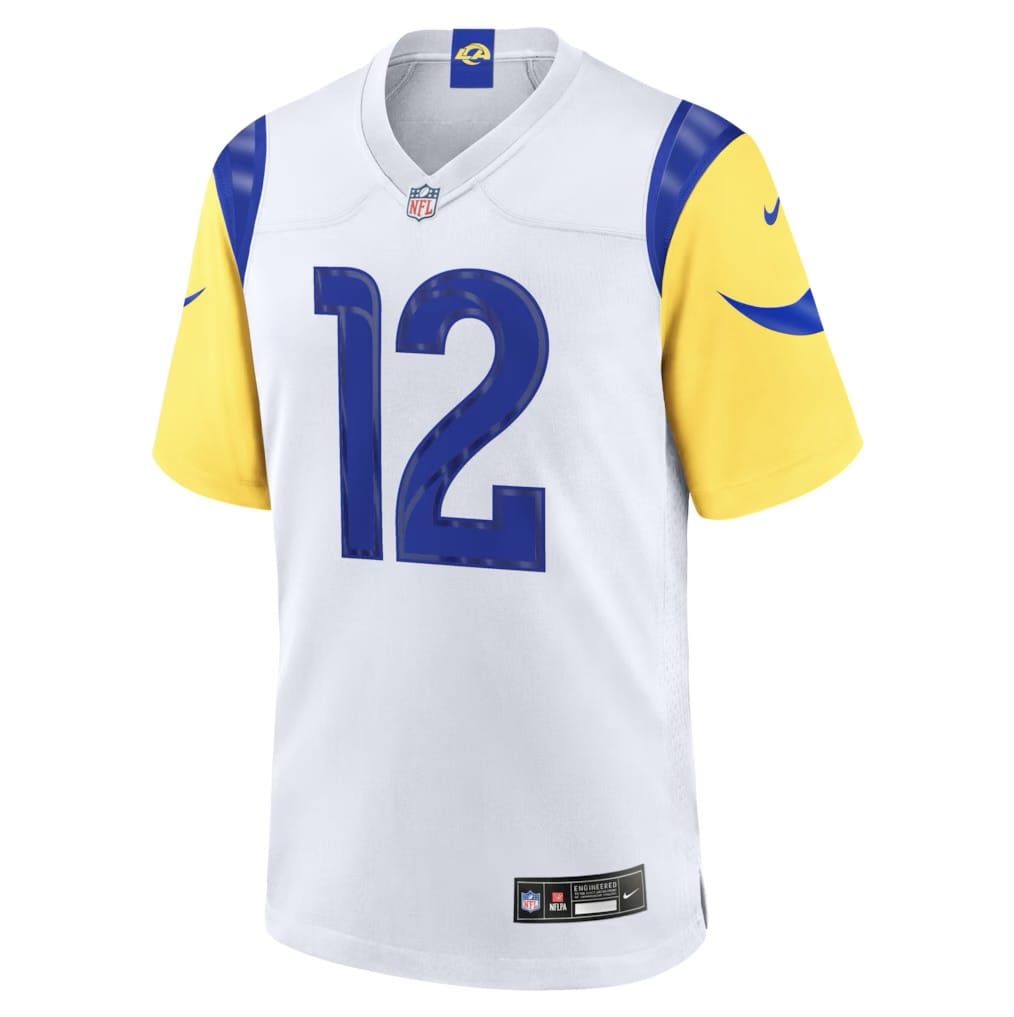 Camisa Los Angeles Rams Puka Nacua Branca