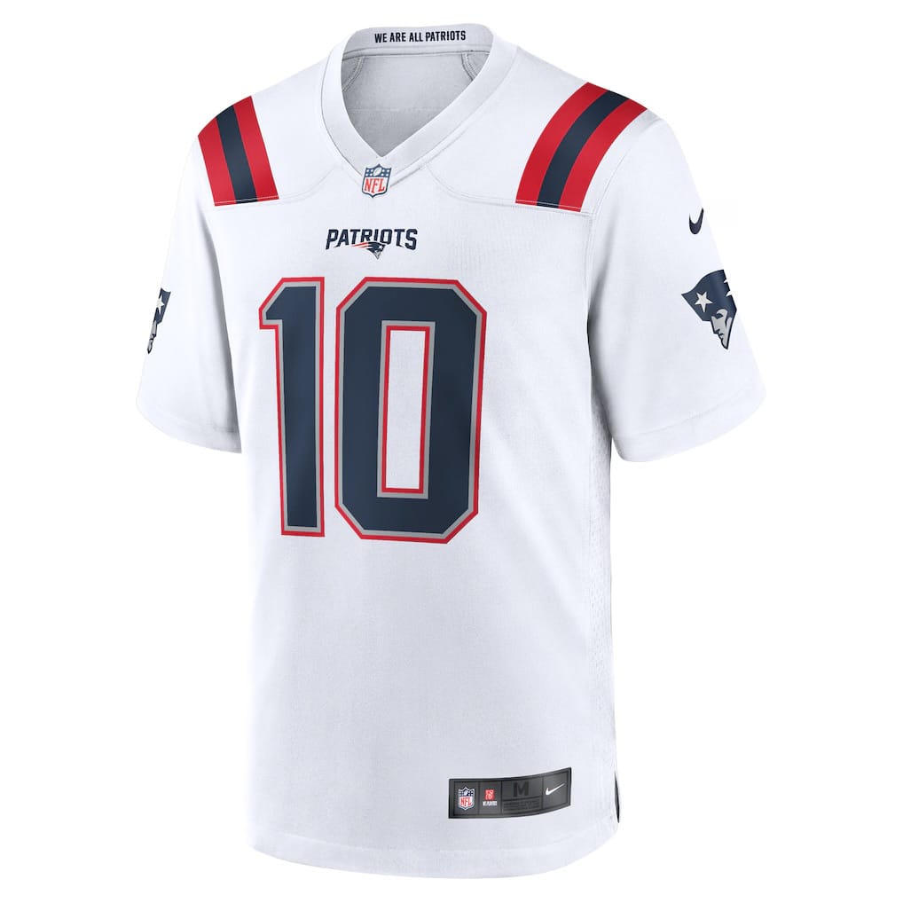 Camisa New England Patriots Drake Maye Branca
