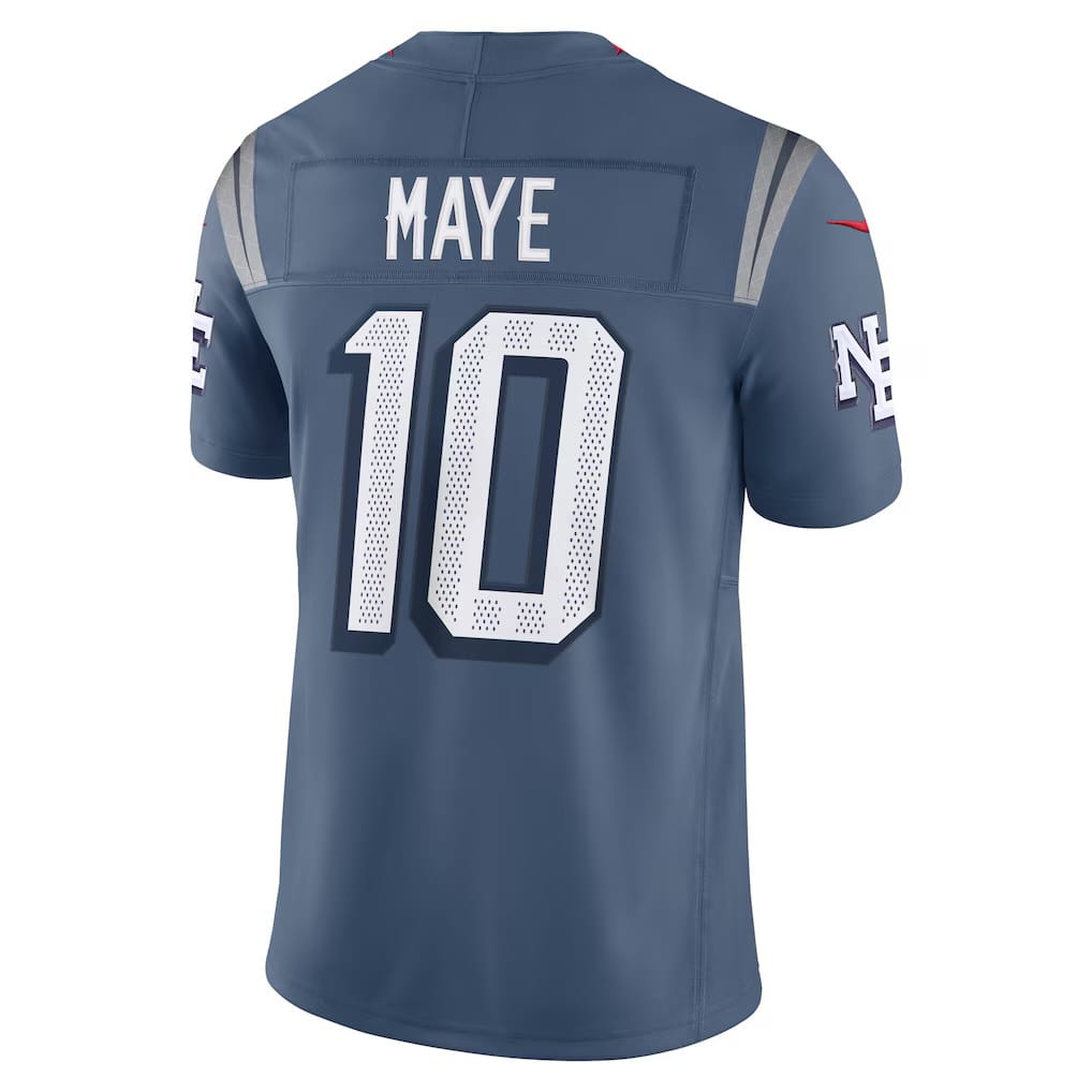 Camisa New England Patriots Drake Maye Cinza