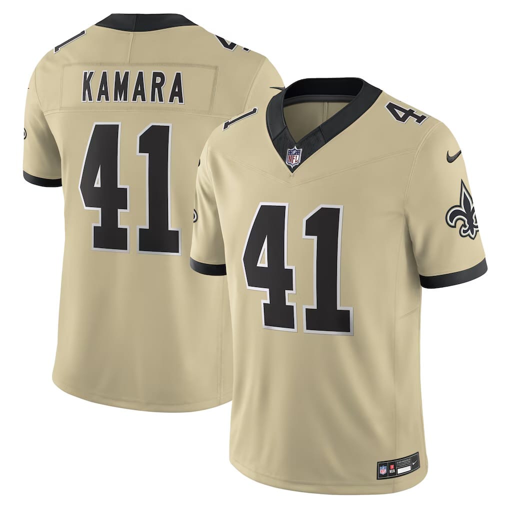 Camisa New Orleans Saits Alvin Kamara Dourada