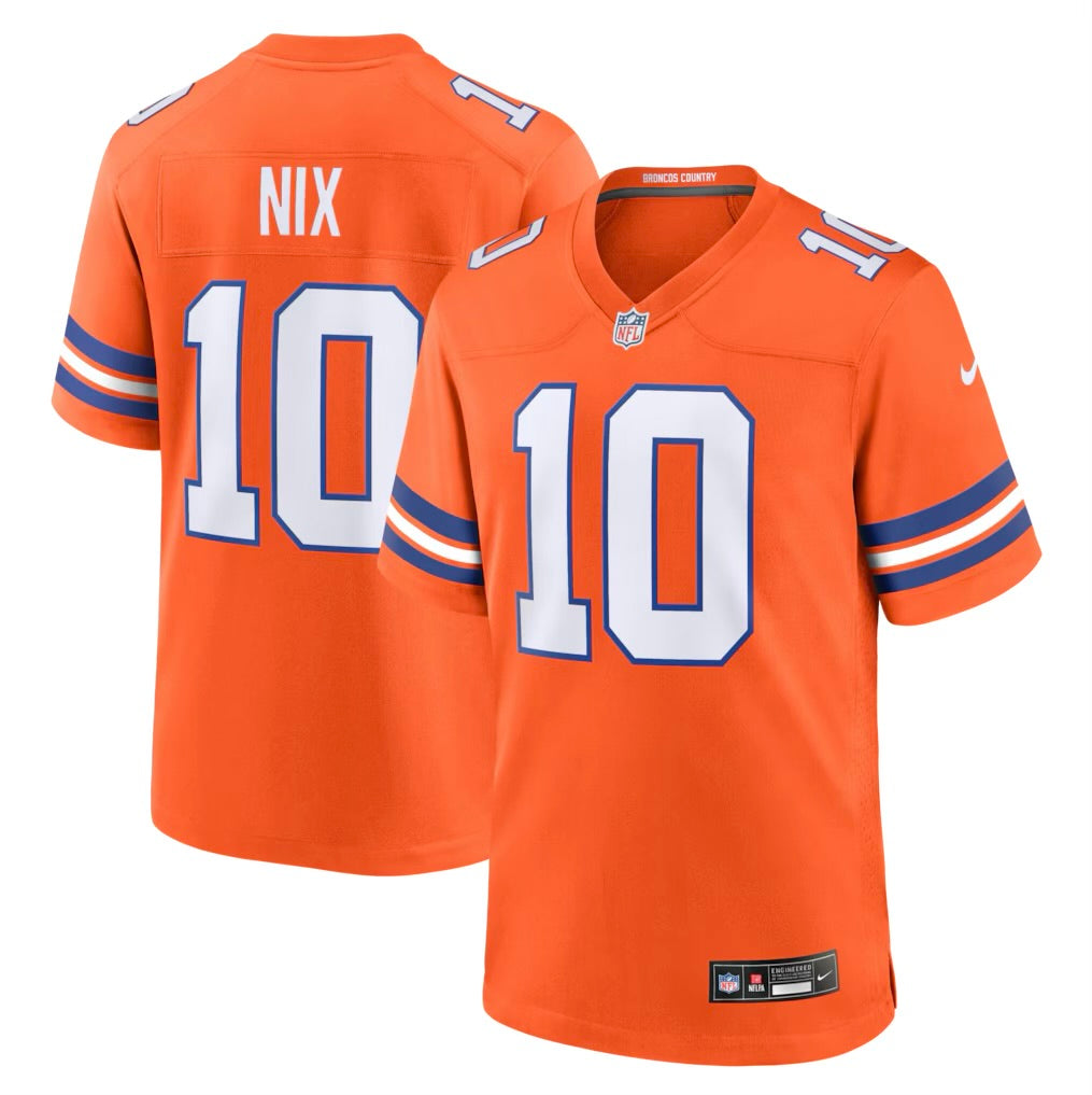 Camisa Denver Broncos Bo Nix Laranja