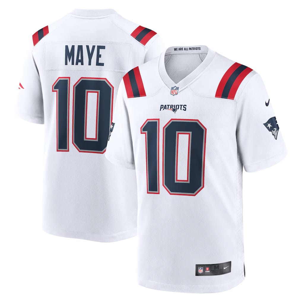 Camisa New England Patriots Drake Maye Branca
