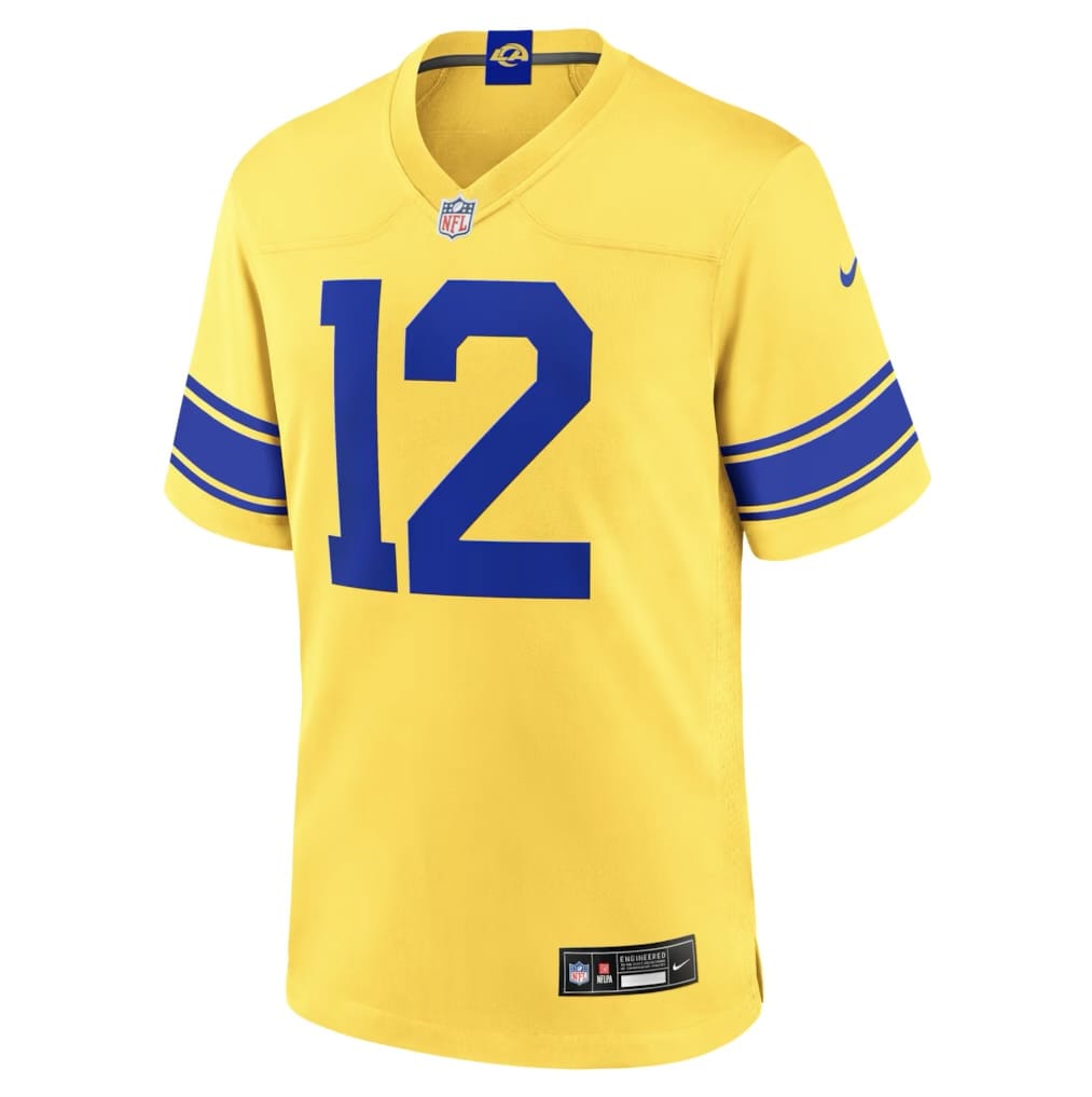 Camisa Los Angeles Rams Puka Nacua Amarela