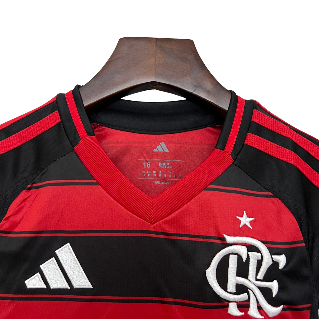 Conjunto Manga Longa Infantil Flamengo I 2025/26